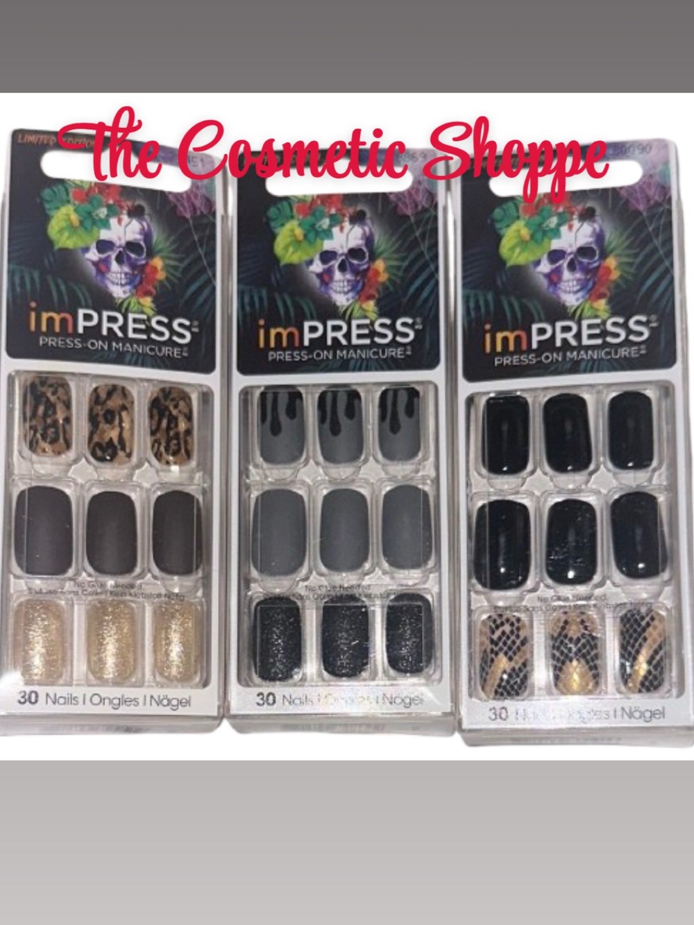 ImPress Halloween Press On Medium Length Nails Bundle of 3 RARE sets!